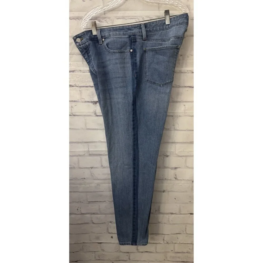 Talbots Slim Ankle Blue Jeans Size 14 Mid Rise Panama Wash‎ Stretch